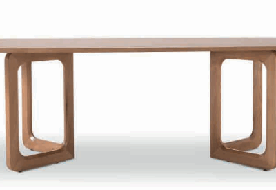 Mesa retangular zhoe amendoa