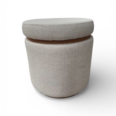 Puffe Faro linho cru com detalhe - 0,49 x 0.50h -